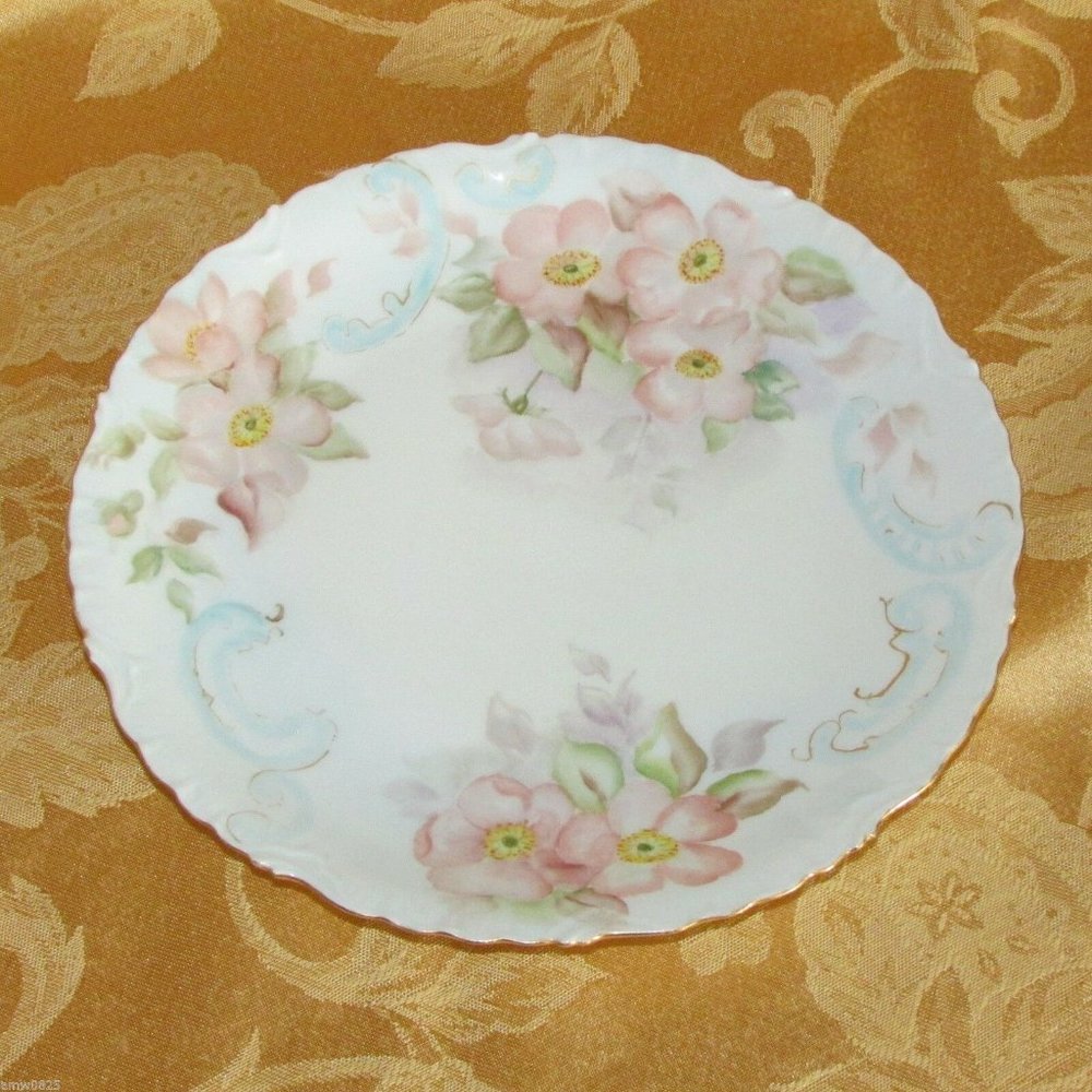 Antique LIMOGES ELITE Hand Painted Plate Pastel Floral Vintage Cottagecore Decor